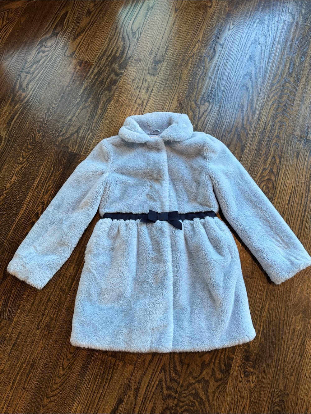 Elegant light blue winter dress coat